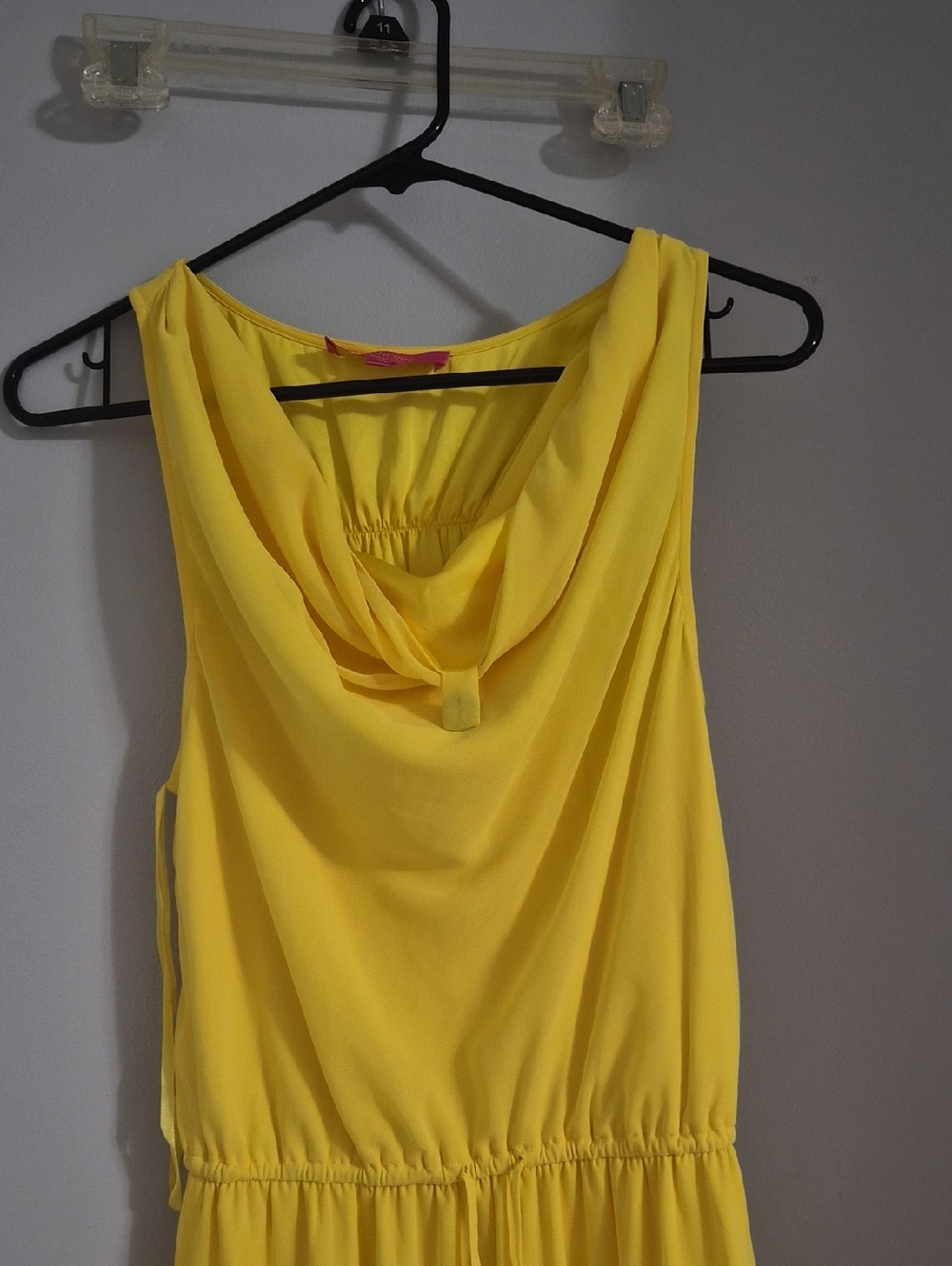 Catherine Malandrino Bright Yellow Strapless Draped Neck Dress